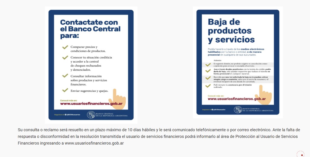 Información del Banco Central de la República Argentina para usuarios financieros